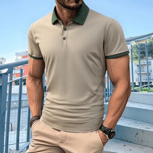 Summer Polo Shirt Printed T-shirt Short Sleeve High-end Lapel - D&A