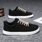 Men's Korean-style Design Versatile Youth Flat Sneakers XW321 Black - D&A