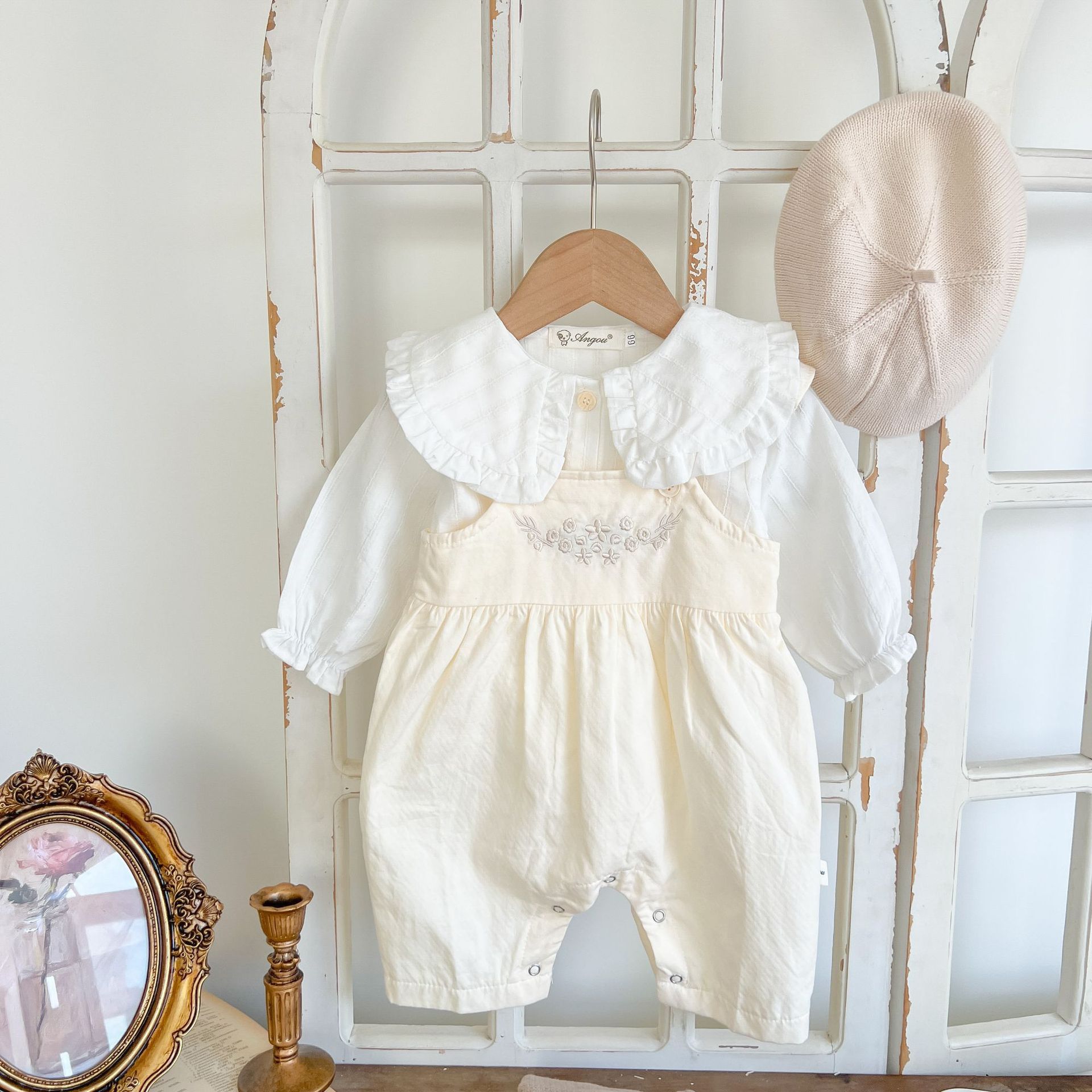 Baby Girl's Loose Adjustable Suspender Romper - D&A