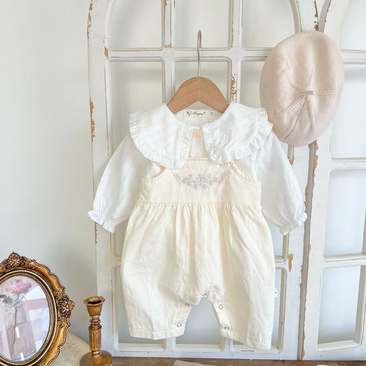 Baby Girl's Loose Adjustable Suspender Romper - D&A
