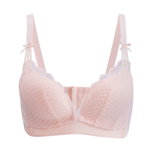 Postpartum Nursing Bra, Gather Lace Bra, No Underwire Bra - D&A