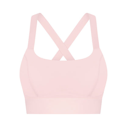 Nude Feel High Elastic Breast Holding Sports Bra Bra Thin Pink - D&A