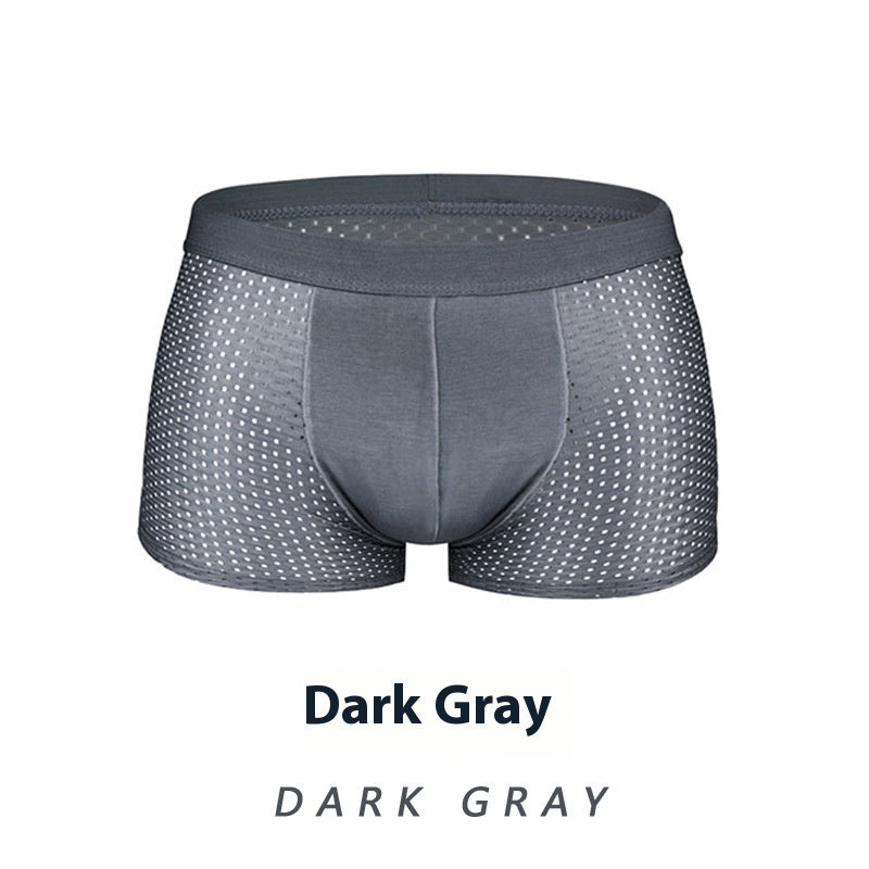 Ice Silk Men's Shorts Head Plus Size Boxer Briefs Gray - D&A