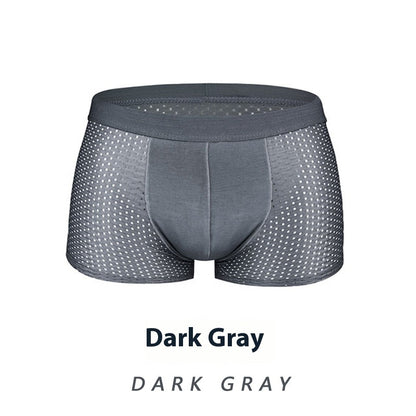 Ice Silk Men's Shorts Head Plus Size Boxer Briefs Gray - D&A