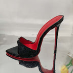 Rhinestone Ankle-strap Open Toe Sandals And Slippers Fashionable All-matching - D&A