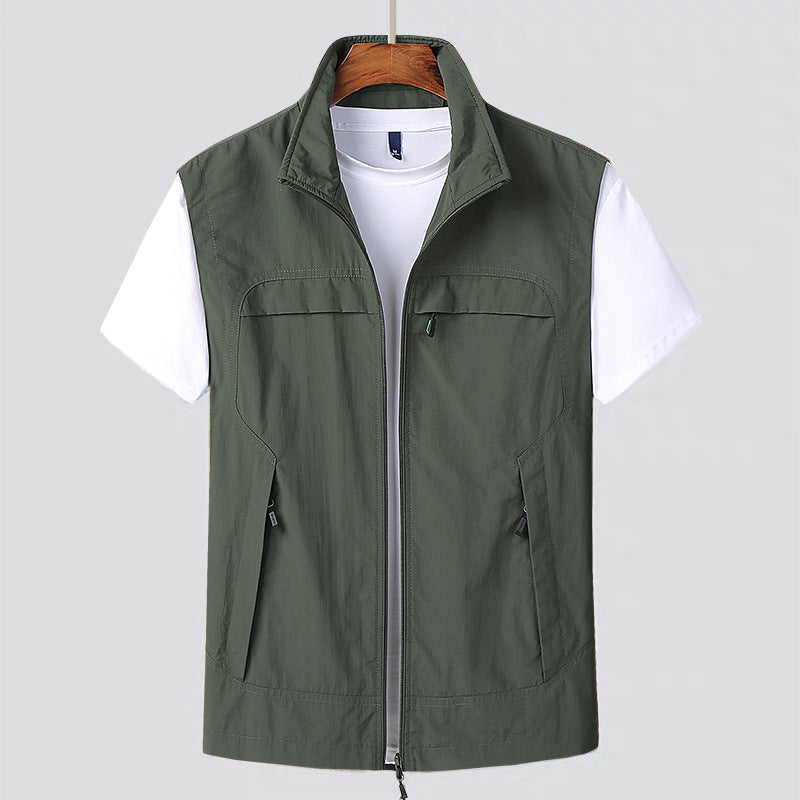 Multi-pocket Quick-drying Waterproof Casual Vest Vest Army Green - D&A