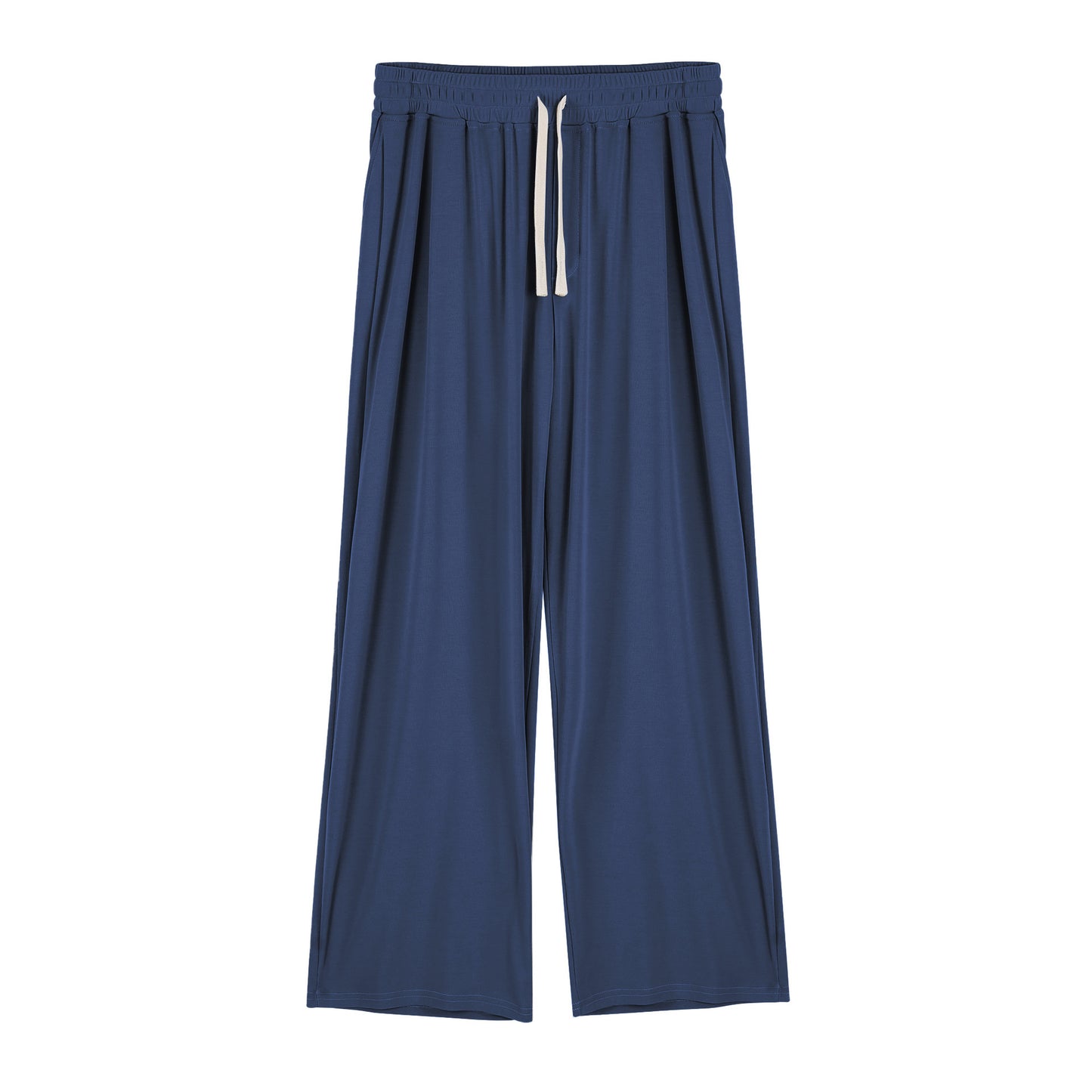 Men's Draping Casual Wide-leg Pants Navy Blue - D&A