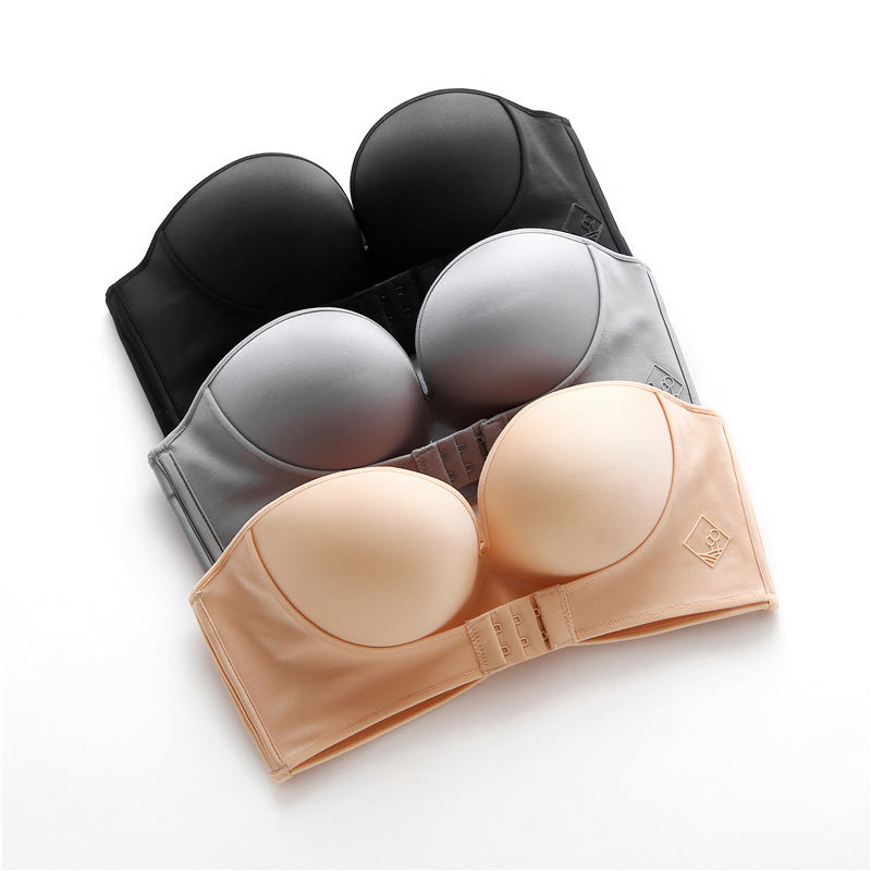Anti-Glare One-Piece Bra Gathered Up Strapless Bra - D&A