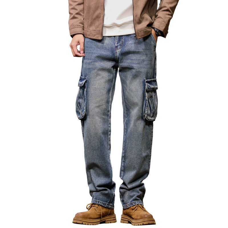 Hip Hop Men's Nostalgic Retro Multi-pocket Pants Color 172 - D&A