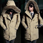 Men's Warm Overcoat Winter Coat Parka Cotton Jackets - D&A