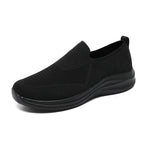 Mesh Flying Woven Breathable Loafers Comfortable All-match Shoes All Black - D&A