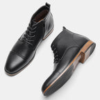 Plus Size Men's Chelsea Boots Inside Zipper Leather Boots - D&A