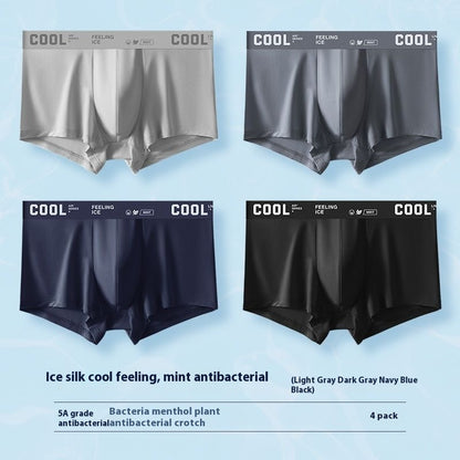 Men's Ice Silk Sports Underwear Mid-waist Boxer Seamless Style 2 - D&A