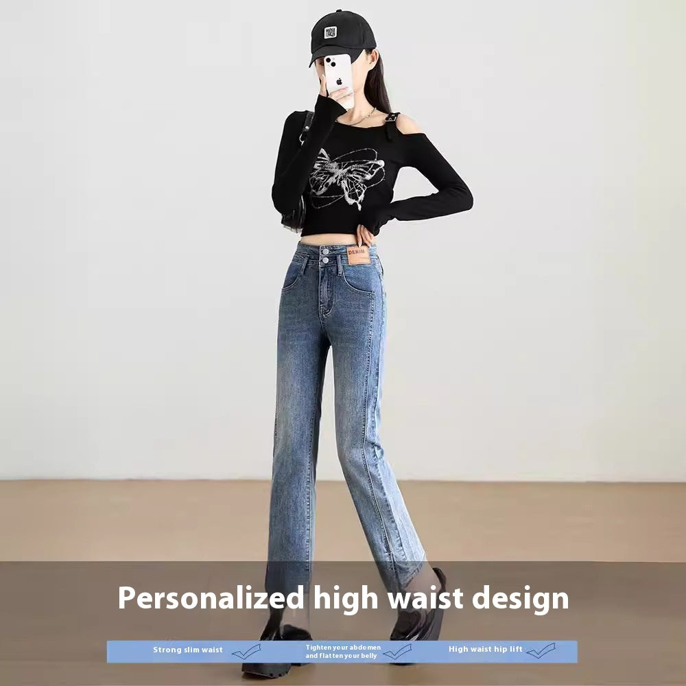 High Waist Slimming And Fashionable Design Popular Ankle-length Cigarette Pants - D&A