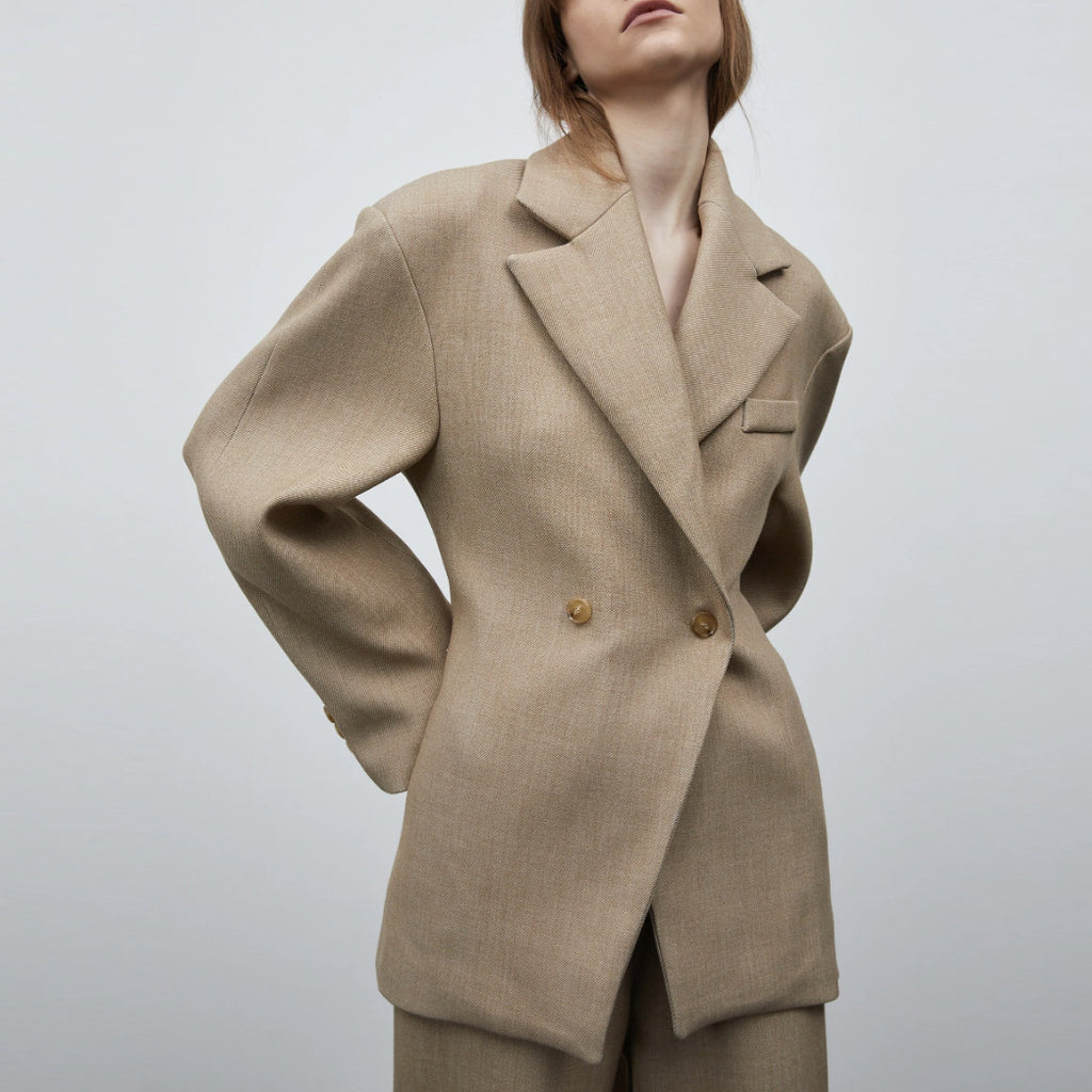 Autumn And Winter Women's Suit Advanced Static Luxury Elegant Lapel Baggy Coat - D&A