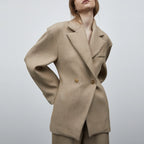 Autumn And Winter Women's Suit Advanced Static Luxury Elegant Lapel Baggy Coat - D&A