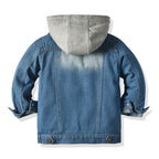 Children's Fake Two-piece Denim Jacket, Children's Hooded Fashion Casual Top - D&A