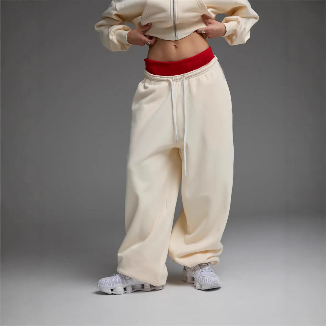 Casual Straight-leg Wide Leg Sweatpants - D&A
