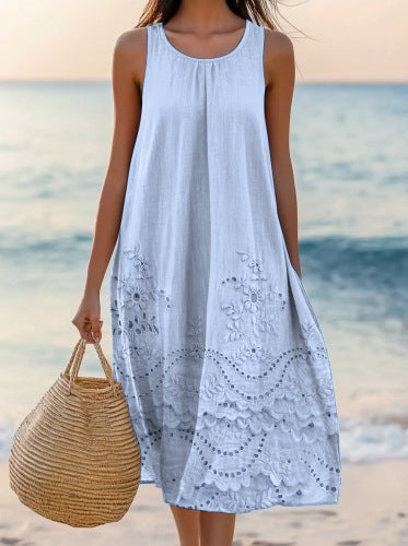 Polyester Short-sleeve One-piece Dress For Women 6Style - D&A