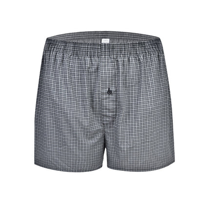 Men's Casual Loose Home Pants Plaid Shorts - D&A
