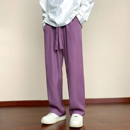 Trendy Hong Kong Style Loose American Casual Wide-leg Pants Purple - D&A