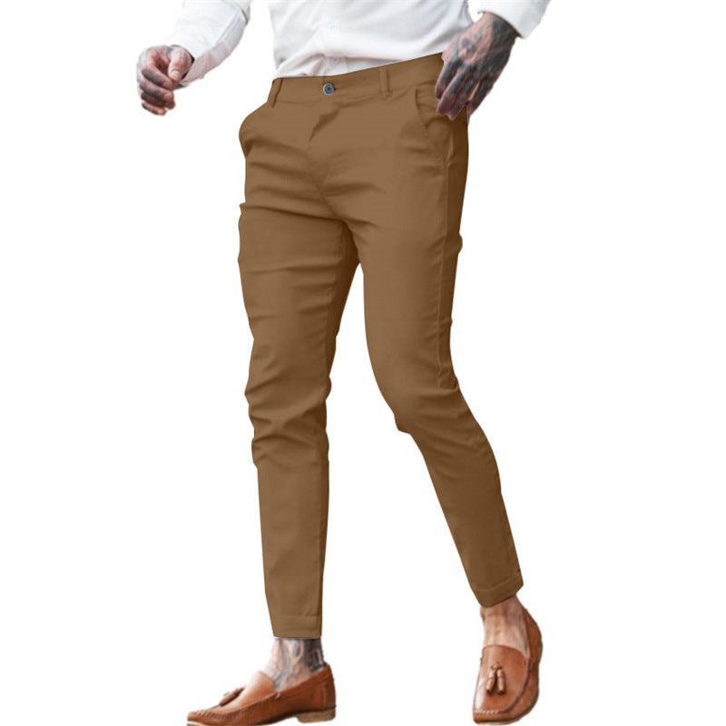 Men's Twill Cotton Stretch Fashion Slim Pencil Caramel - D&A