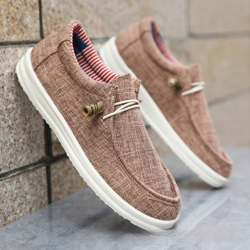 Breathable Mesh Comfortable Simplicity Fashion Low Top Men's Shoes Khaki - D&A