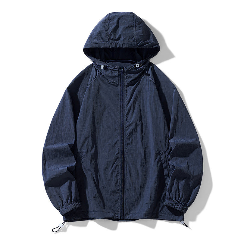 Jacket Outdoor Couple Sports Coat Sun-protective Clothing Navy Blue - D&A