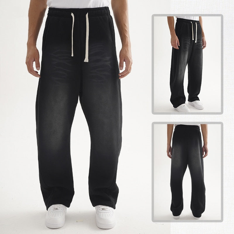 Men's Retro Distressed Machete Sweatpants Loose Casual Pants - D&A