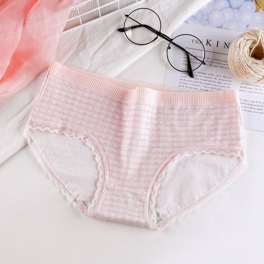 Plaid Printed Cotton Underwear For Women - D&A