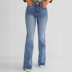 Fashion Slim Stretch High-waisted Boot-cut Pants Jeans - D&A