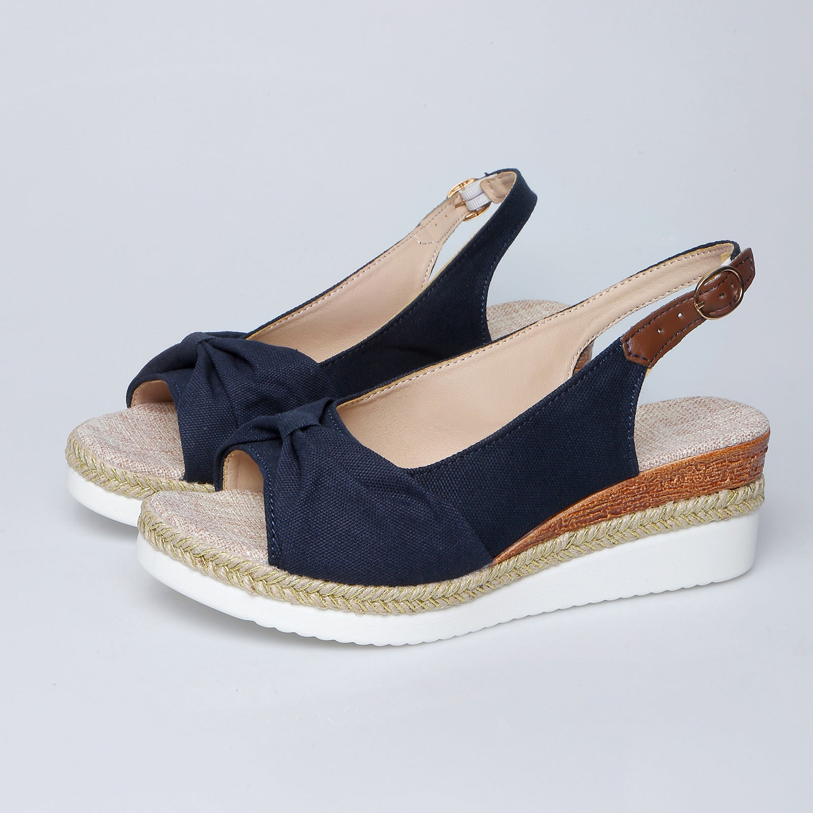 Bow Wedge Casual Sandals Women's Rubber - D&A