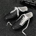 Oblique Lace-up Flat Retro Sports Casual Shoes - D&A