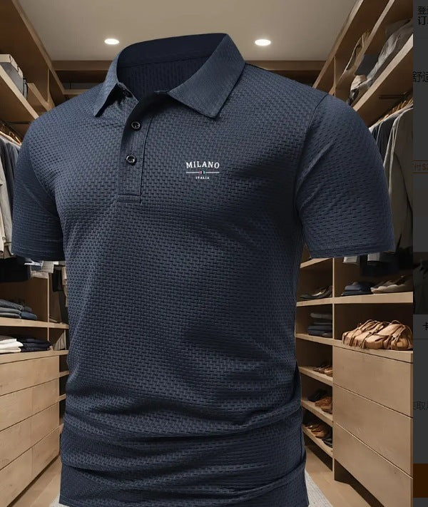 Men's Printed Short-sleeved Lapel Shirt Polo Color04 - D&A