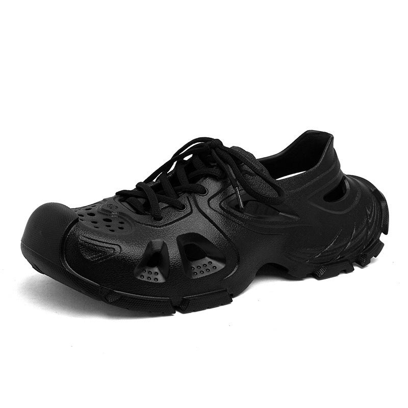 Non-slip Lace-up Sports Outdoor Men's Sandals Black - D&A