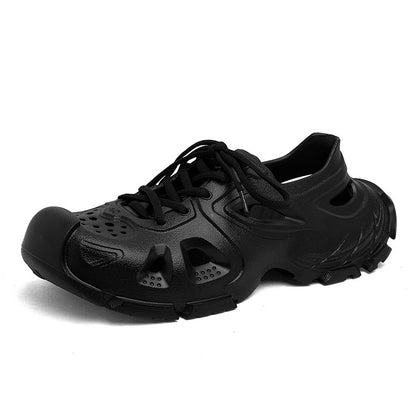 Non-slip Lace-up Sports Outdoor Men's Sandals Black - D&A