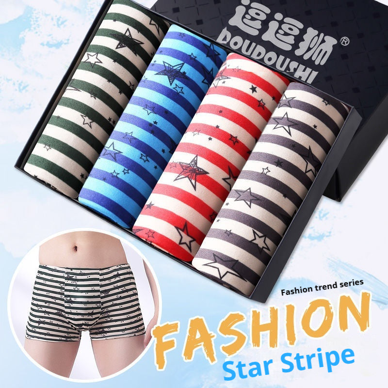 Men's Boxer Briefs Student Trendy Fashion New Striped XINGX - D&A