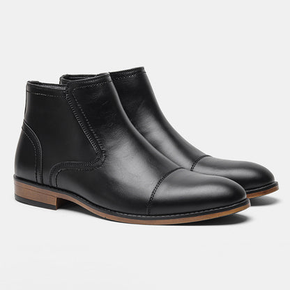 Plus Size Men's Chelsea Boots Inside Zipper Leather Boots KD861 - D&A