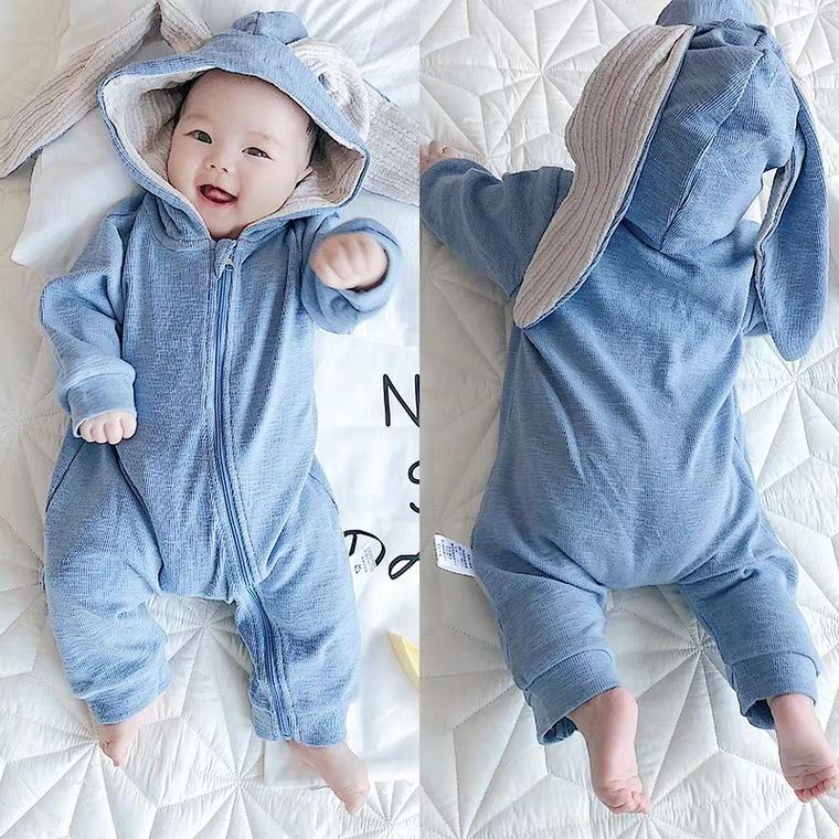 Baby Rompers Jumpsuit Newborn Clothing Light Blue - D&A