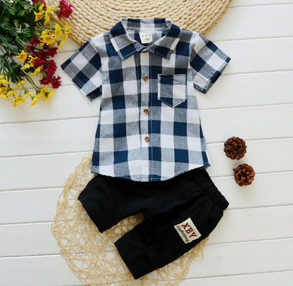summer baby boys outfits sports Blue shirt - D&A