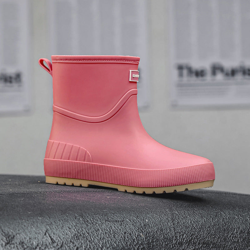 Mid-calf Women's Stylish Water Shoes Outdoor Non-slip Adult Rain Boots - D&A