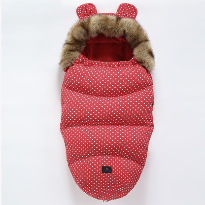 New baby stroller sleeping bag Red dots 100cm - D&A
