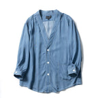 Men Three-quarter Sleeve Trendy Loose V-neck Casual Denim Coat LIGHT Blue - D&A
