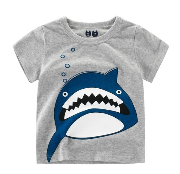Children's Wear Summer New Korean Children's Boys Cotton T-shirt Men's Treasure In Children's Short Sleeves 5style - D&A