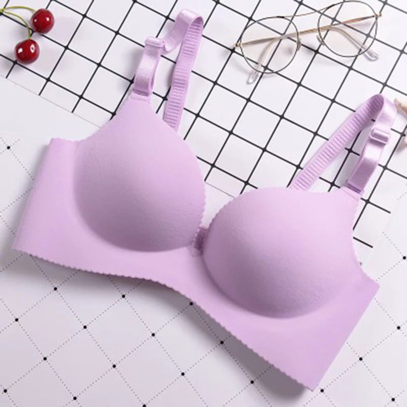 No steel ring bra without trace bra Light purple - D&A