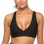 Jacquard bubble sports bra Black - D&A