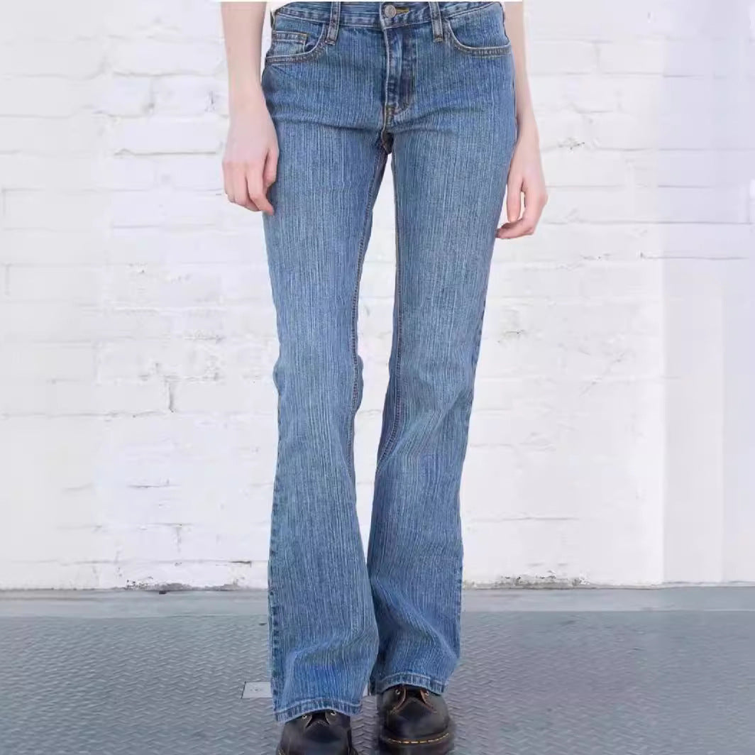 Jeans Slim Fit Low Waist Long Pants - D&A
