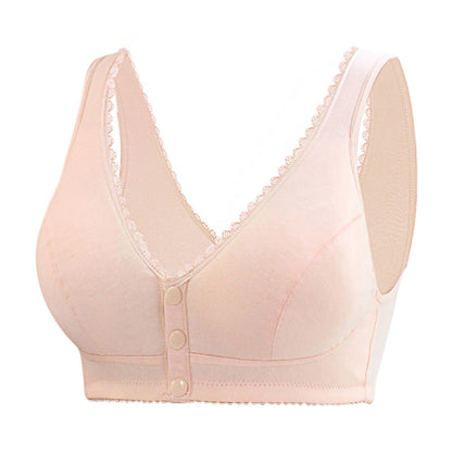 Cotton front button bra without steel ring beautiful back bra Color - D&A