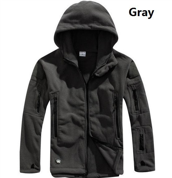 Military Jackets Tactical Jacket For Men Warm Hooded Hike Grey - D&A