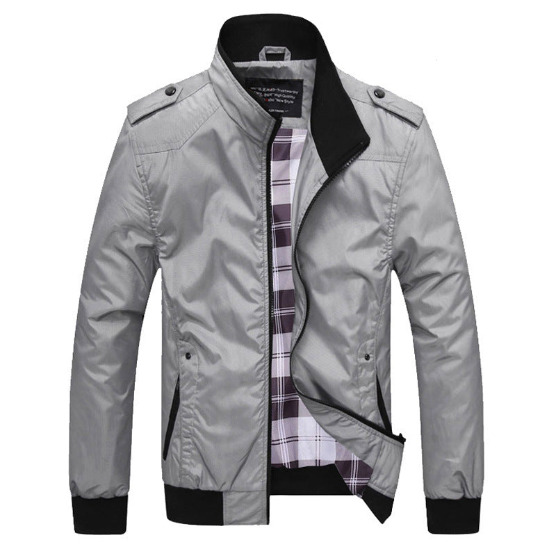 Men Overcoat Bomber Jackets Light grey - D&A